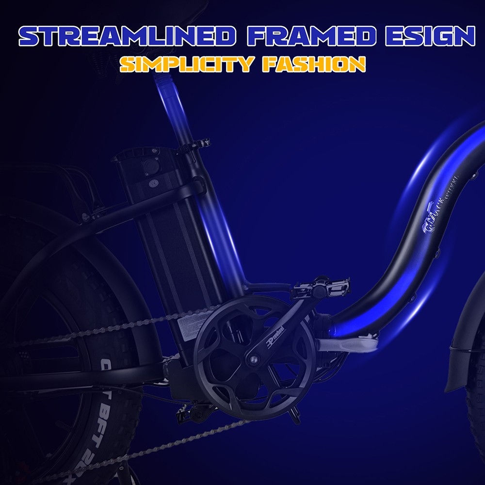 CMACEWHEEL Y20 Vélo électrique pliant Step Through Cyclomoteur E-bike, 20 * 4.0 pouces Gros pneu 750W Moteur 48V15Ah Batterie 40 km / h Vitesse maximale 70 km Portée maximale 150 kg Charge maximale