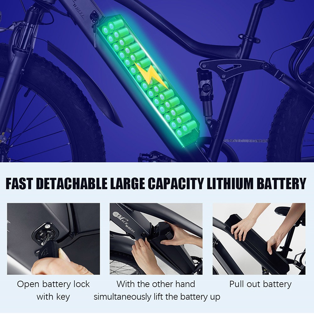 Vélo électrique CMACEWHEEL TP26 26*4.0 pouces pneu CST 750W