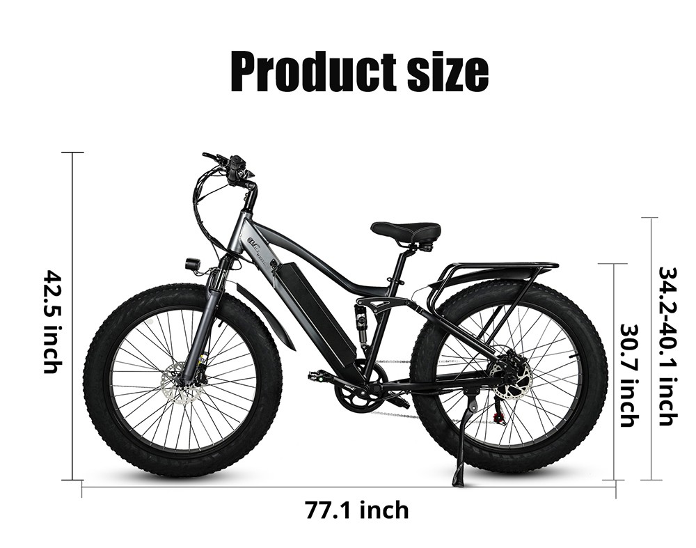 Vélo électrique CMACEWHEEL TP26 26*4.0 pouces pneu CST 750W