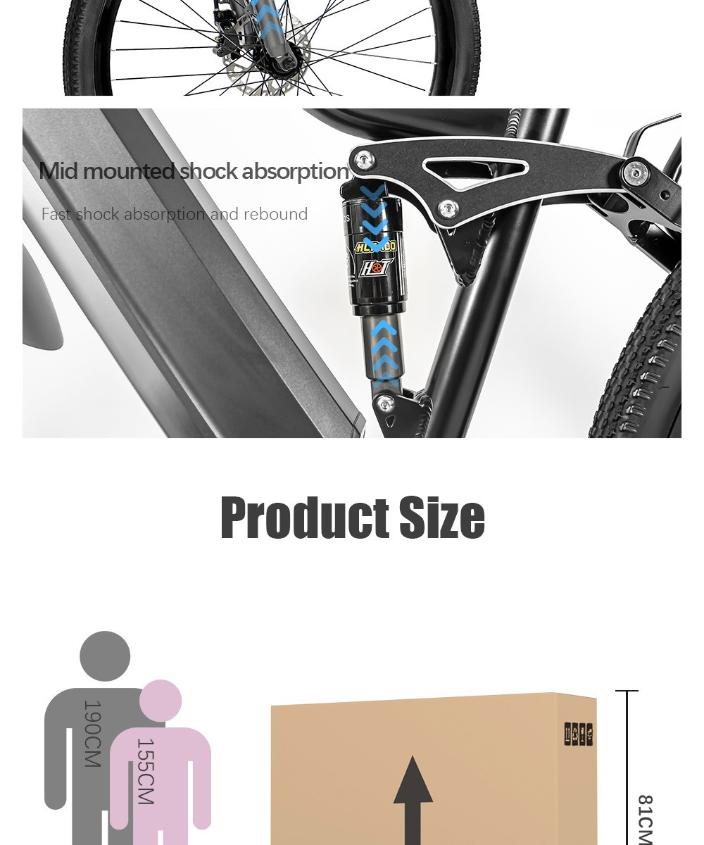 vélo électrique 29 pouces CMACEWHEEL TP26 Mini 48V 17Ah 45 km/h 750W