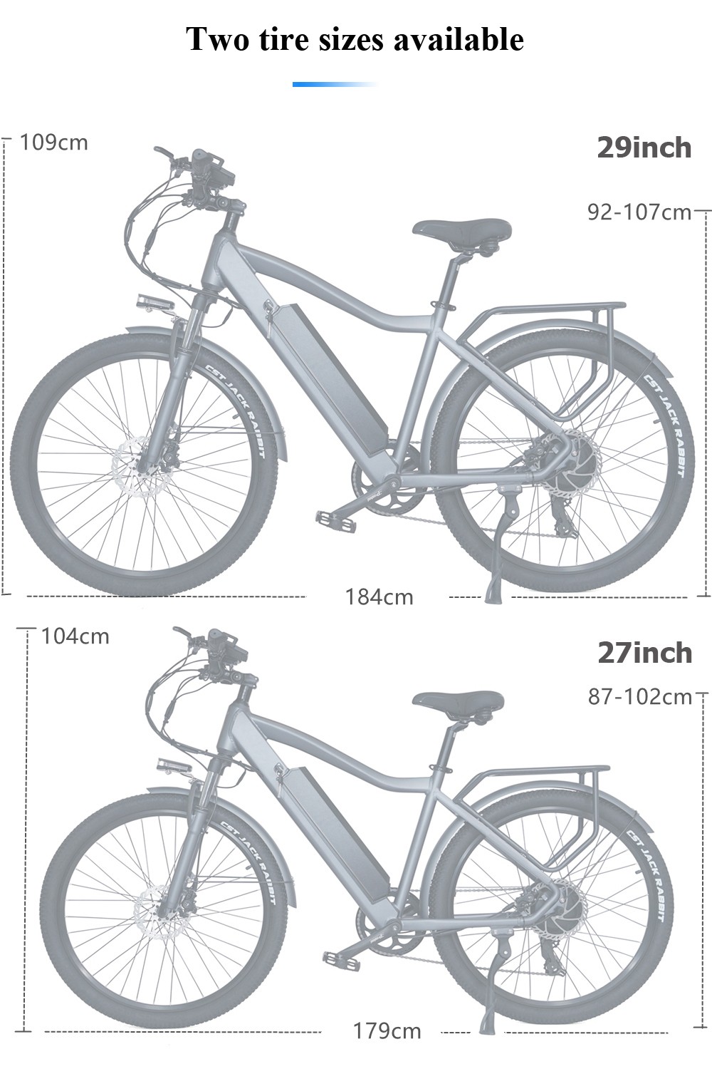 CMACEWHEEL F26 Vélo électrique 29 pouces 500W Moteur 48V 17Ah 42km/h Vitesse