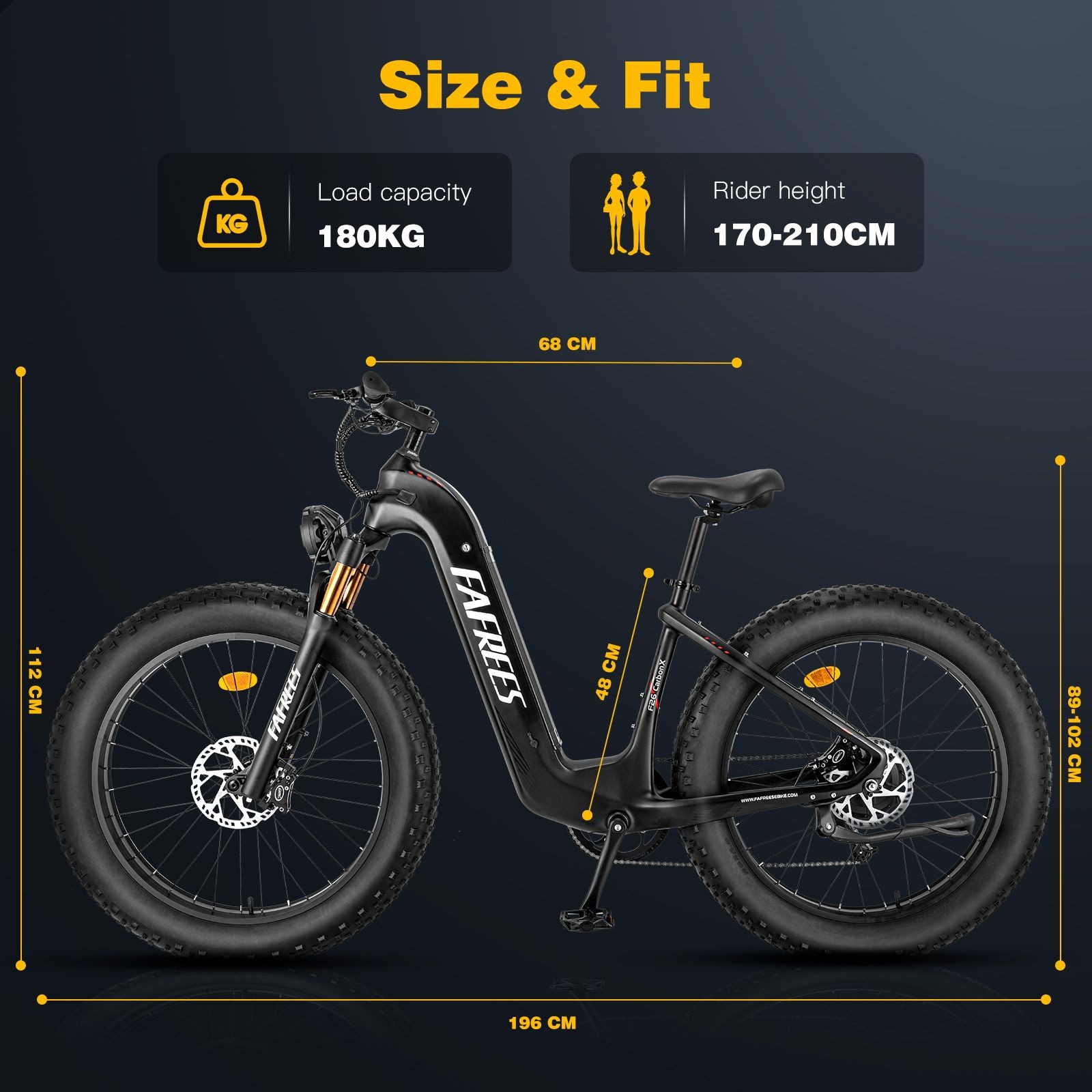 vélo électrique 26*4.8 pouces FAFREES F26 Carbon X  1000W