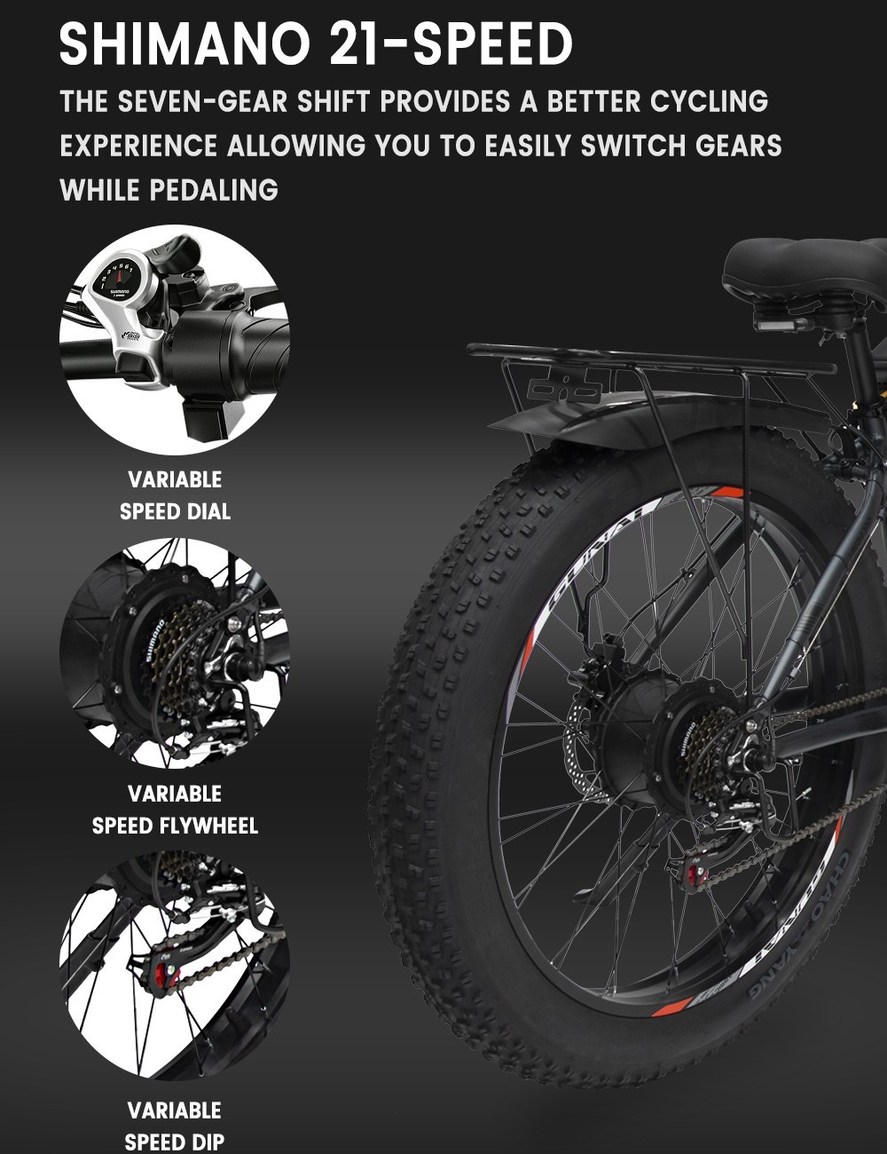 GUNAI GN88 Vélo Électrique 26 pouces 2*1000W Moteurs 48V 22Ah 55km/h Vitesse