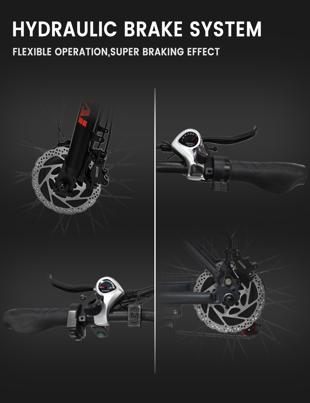 GUNAI GN88 Vélo Électrique 26 pouces 2*1000W Moteurs 48V 22Ah 55km/h Vitesse