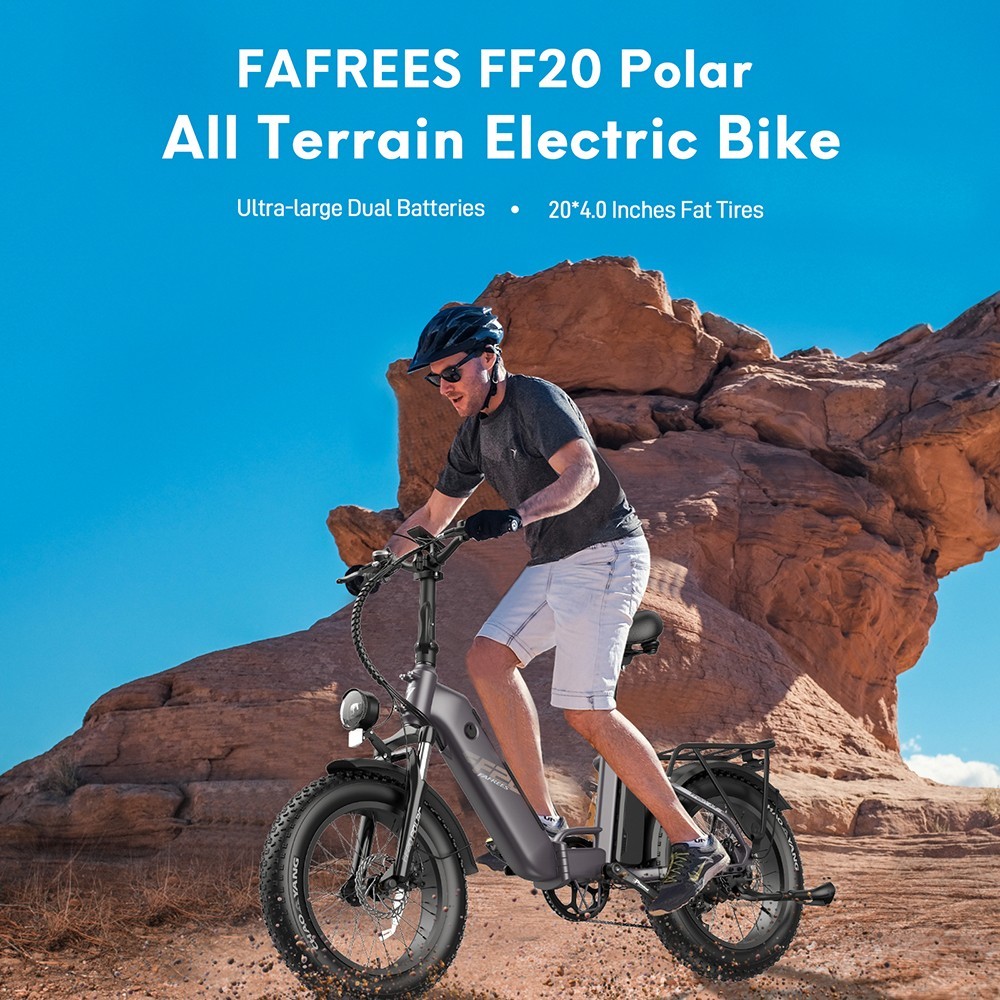 FAFRES FF20 Polar E-Bike 40Km/h 500W 48V 10.4AH Double Batterie Bleu