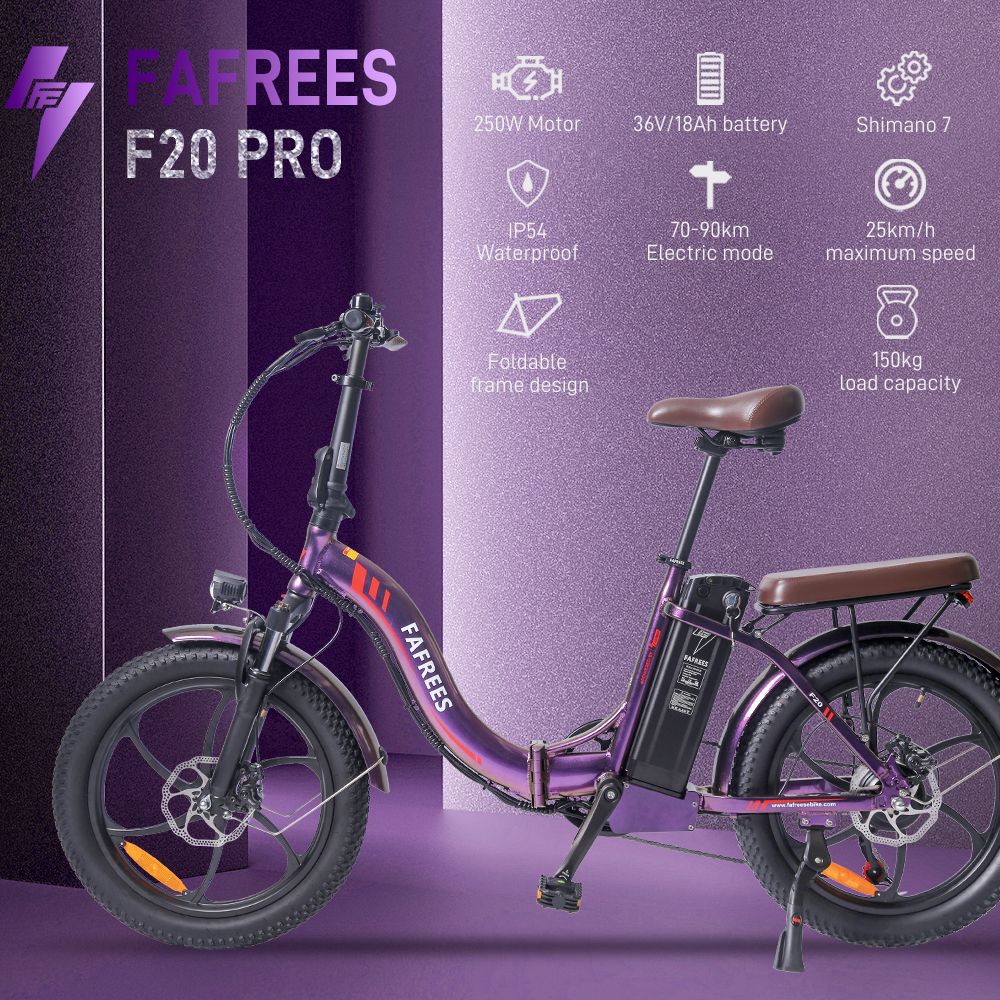 FA FREES F20 Pro Vélo Électrique 20 Pouces 25Km/h 36V 18AH 250W - Violet