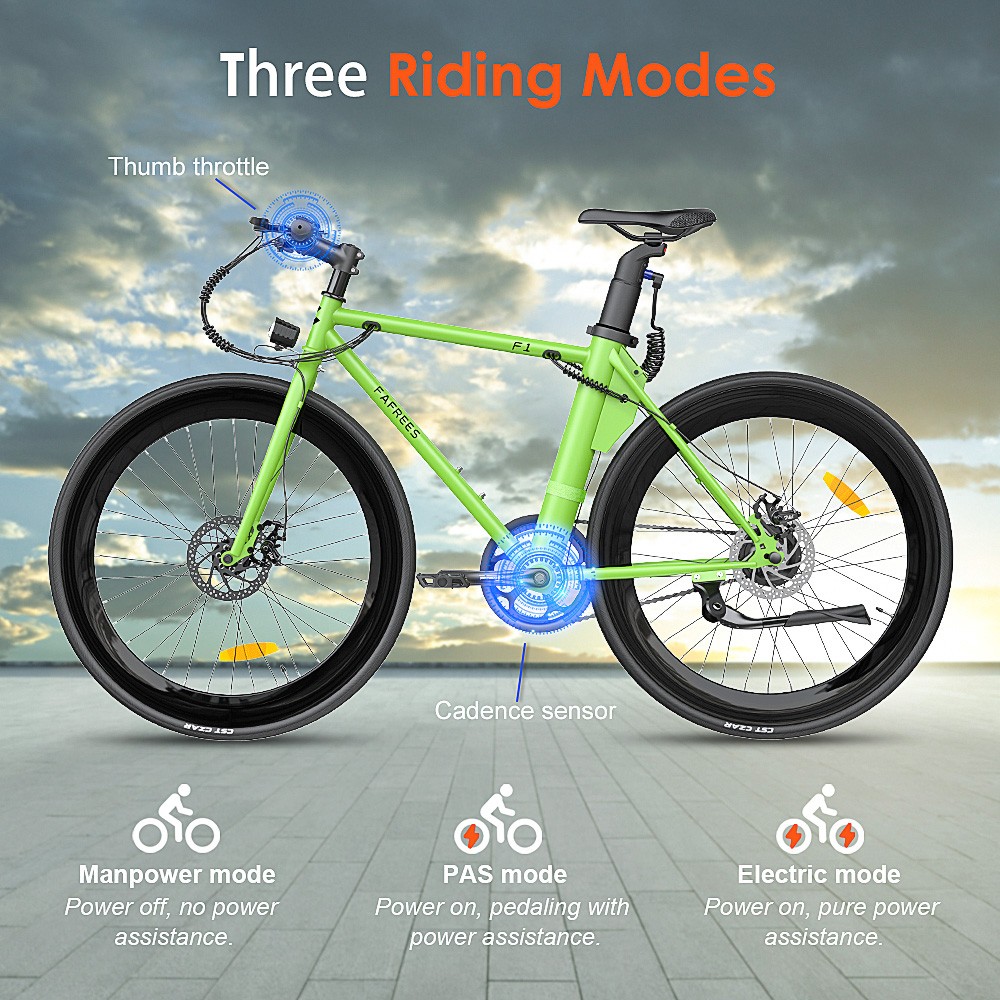 FAFRES F1 Vélo Electrique 250W Moteur Brushless Vert